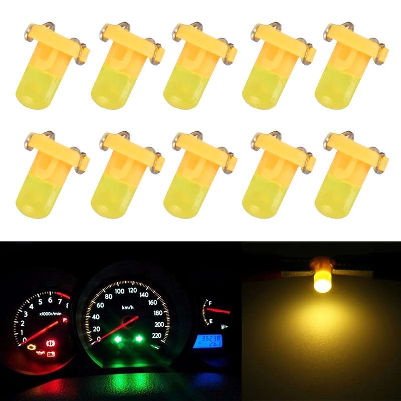 10 PCS 2W T3 Wedge Instrument Panel LED Light Dashboard Gauge Cluster Indicator Lamp Bulb(Blue Light