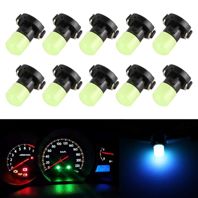 10 PCS 2W T3 Wedge Instrument Panel LED Light Dashboard Gauge Cluster Indicator Lamp Bulb(Ice Blue L