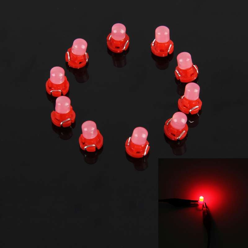 10 PCS 2W T3 Wedge Instrument Panel LED Light Dashboard Gauge Cluster Indicator Lamp Bulb(Blue Light