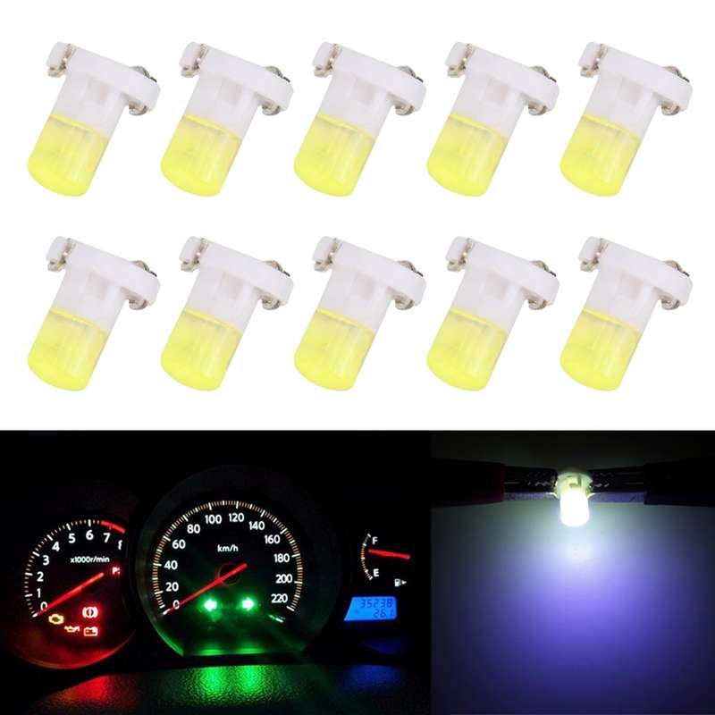 10 PCS 2W T3 Wedge Instrument Panel LED Light Dashboard Gauge Cluster Indicator Lamp Bulb(Blue Light