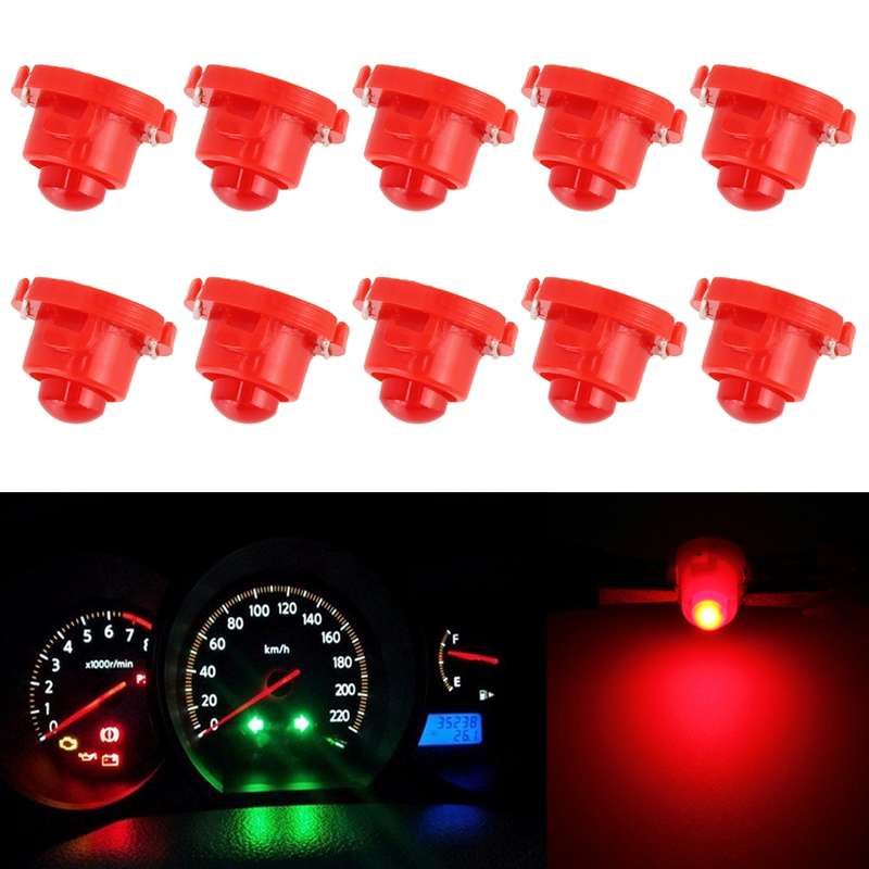 10PCS 2W T4.7 Wedge Instrument Panel LED Light Dashboard Gauge Cluster Indicator Lamp Bulb (Blue Lig