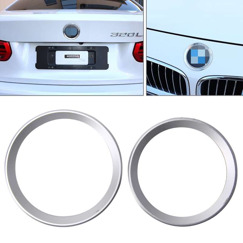 2 PCS/Set Zinc Alloy Steering Wheel Decoration Ring Sticker Logo Car Styling Modification Car Front