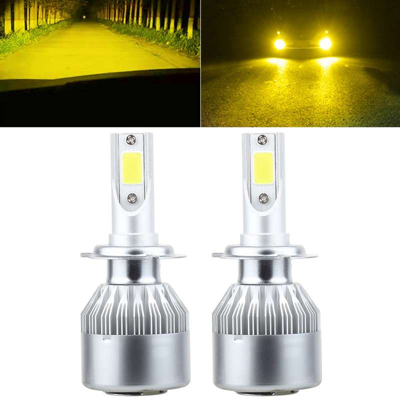 2 PCS H7 18W 1800 LM 8000K IP68 Casnbus Constant Current Car LED Headlight with 2 COB Lamps, DC 9-36