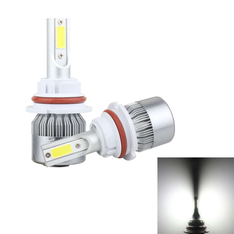2 PCS 9007 18W 1800 LM 6000K IP68 Casnbus Constant Current Car LED Headlight with 2 COB Lamps, DC 9-