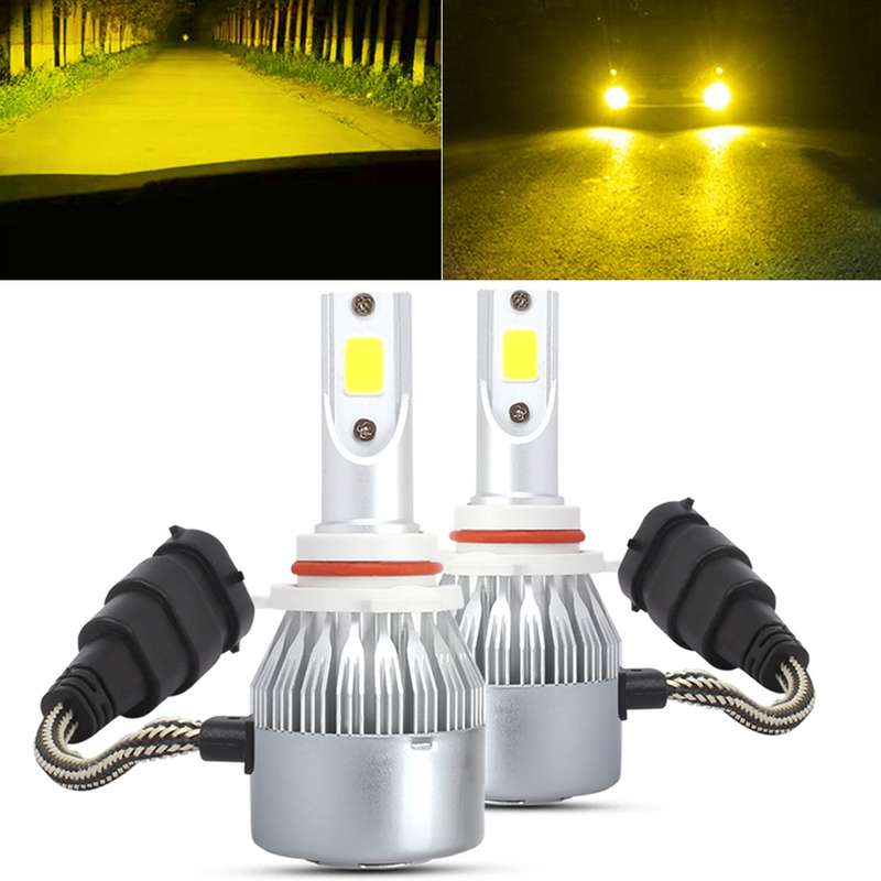 2 PCS 9005 18W 1800 LM 3000K IP68 Casnbus Constant Current Car LED Headlight with 2 COB Lamps, DC 9-