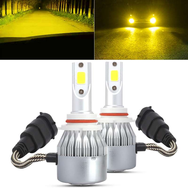2 PCS 9006 18W 1800 LM 8000K IP68 Casnbus Constant Current Car LED Headlight with 2 COB Lamps, DC 9-