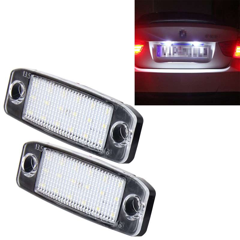 2 PCS LED License Plate Light with 18 SMD-3528 Lamps for Hyundai Sonata,2W 120LM,6000K, DC12V(White