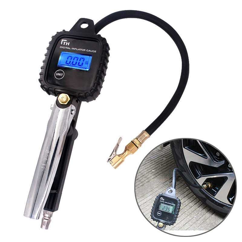 Car Multi-functional Digital LCD Display Tire Air Pressure Inflator Gauge Vehicle Tester Inflation M