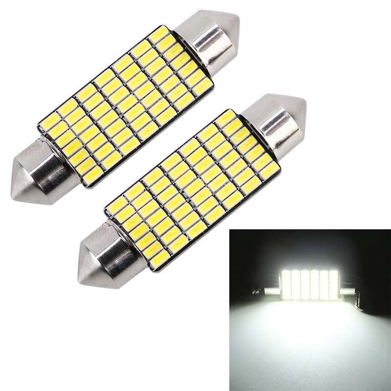 2 PCS 41mm DC12V / 1.2W / 6000K / 80LM 49LEDs SMD-3014 Car License Plate Light / Dome Light, with De