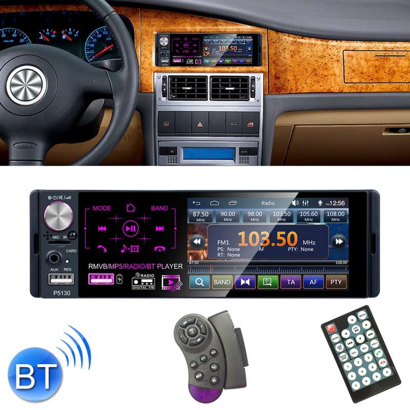 P5130 HD 1 Din 4.1 inch Car Radio Receiver MP5 Player, Support FM & AM & Bluetooth & TF Card, with S