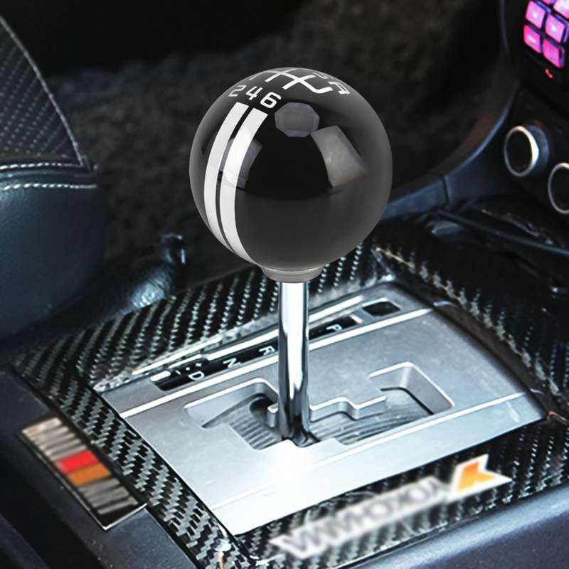 Universal Vehicle Ball Shape Modified Resin Shifter Manual 6-Speed Right-R Gear Shift Knob(Black)