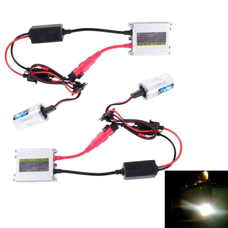 2PCS 35W HB3/9005 2800 LM Slim HID Xenon Light with 2 Alloy HID Ballast, High Intensity Discharge La
