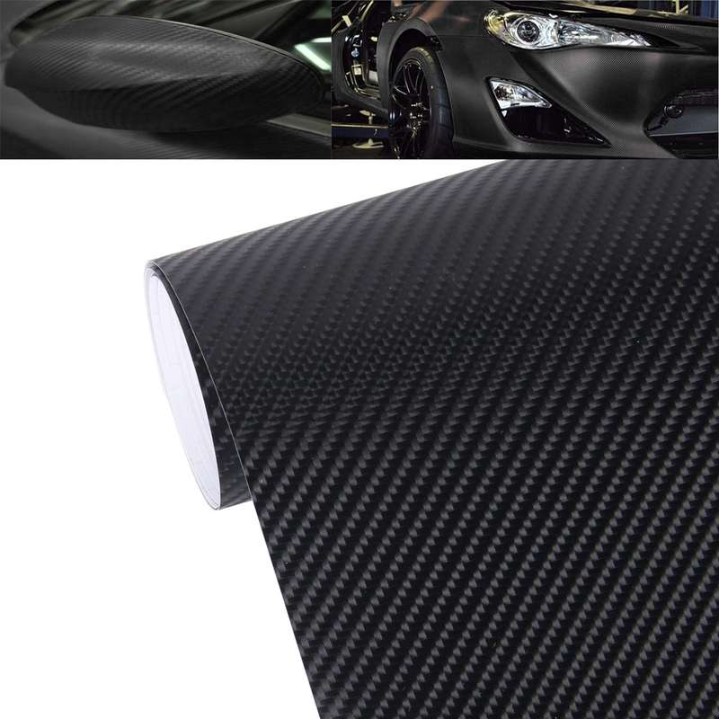 1.52m × 0.5m 4D Deep Blue Gloss Carbon Fiber Vinyl Wrap Car Sticker Decal Bubble Free Air Releas...