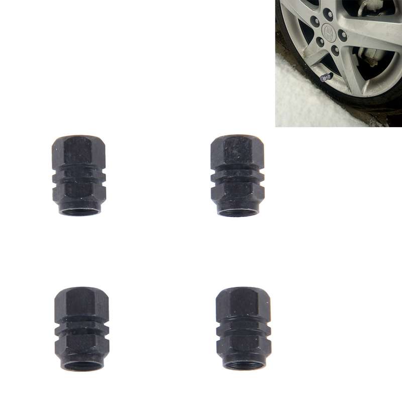 4PCS SA Metal Plated Hexagon Shape Universal Tire Valve Stem Cap(Silver)