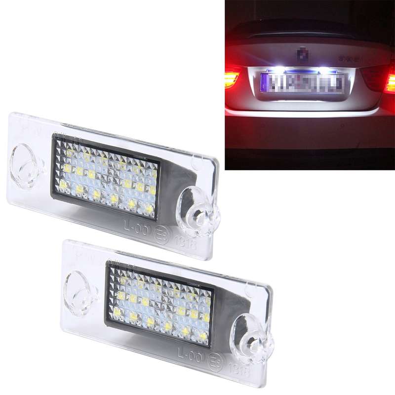 2 PCS License Plate Light with 18 SMD-3528 Lamps for Audi2W 120LM, DC12V (White Light)