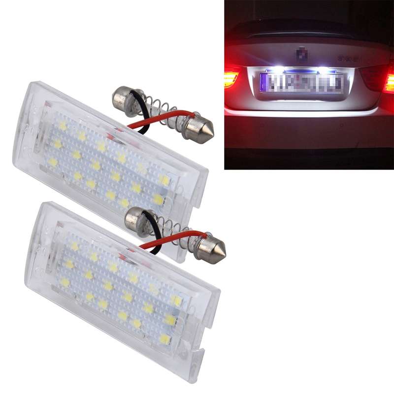2 PCS License Plate Light with 18 SMD-3528 Lamps for BMW E53(X5),2W 120LM,6000K, DC12V (White Light