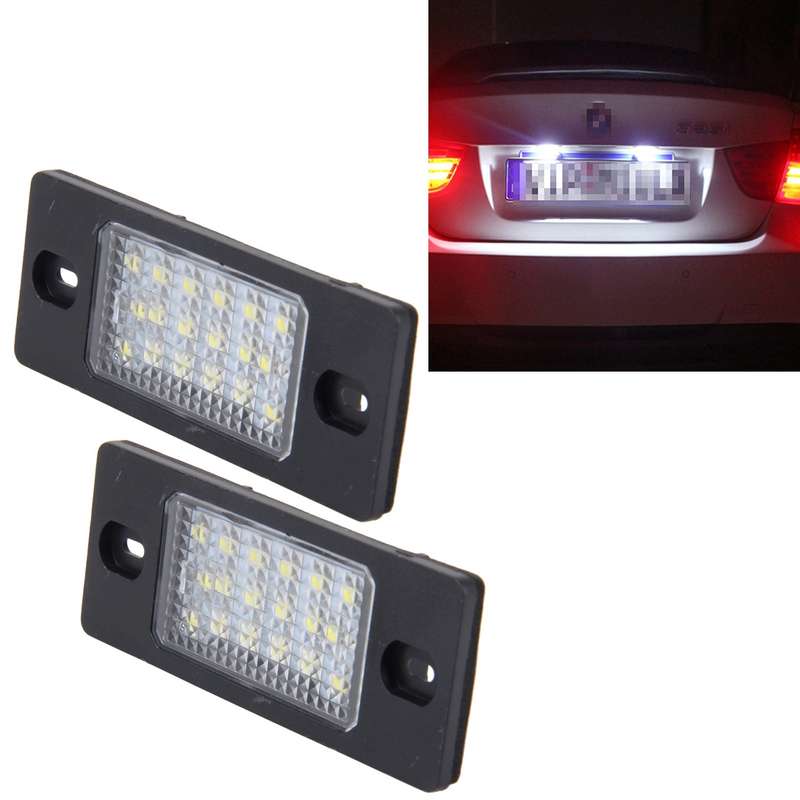 2 PCS License Plate Light with 18 SMD-3528 Lamps for Volkswagen Touareg 2003-2010 ,Prosche Cayenn