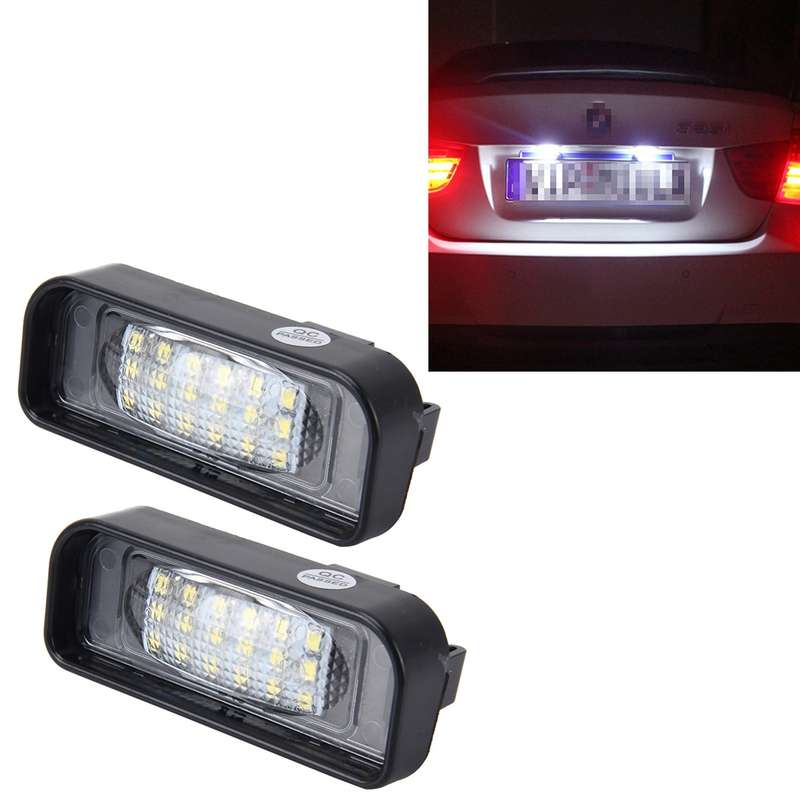 2 PCS License Plate Light with 18 SMD-3528 Lamps with Canbus for Mercedes-Benz W220,2W 120LM,6000K,