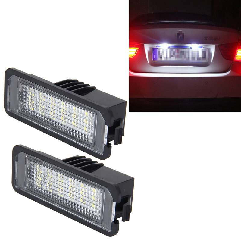 2 PCS License Plate Light with 18 SMD-3528 Lamps for Volkswagen,2W 120LM,6000K, DC12V(White Light)