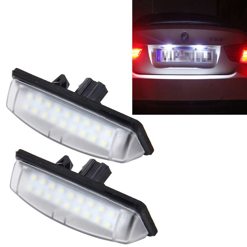 2 PCS License Plate Light with 18 SMD-3528 Lamps for Toyota,2W 120LM,6000K, DC12V(White Light)