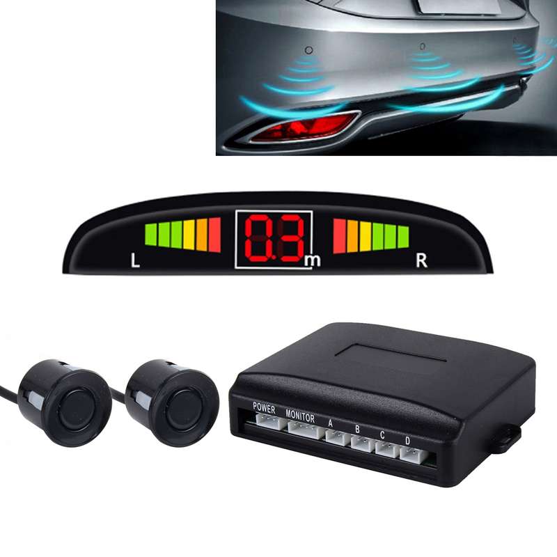 Car Buzzer Reverse Backup Radar System - Premium Quality 2 Parking Sensors Car Reverse Backup Radar