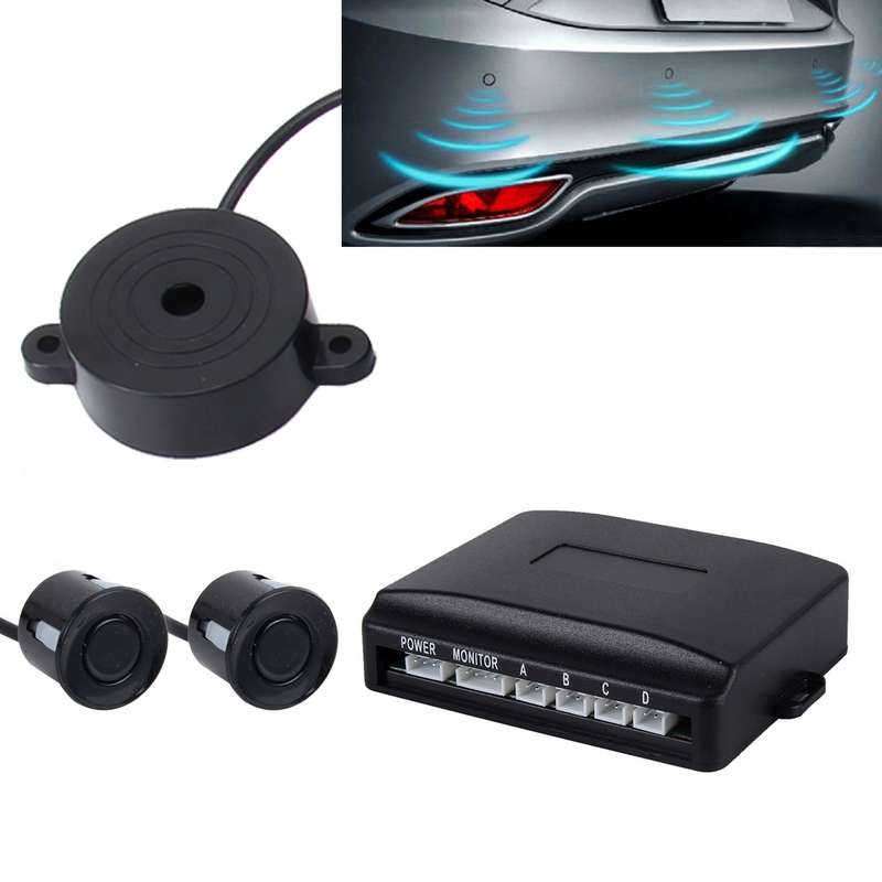 Car Buzzer Reverse Backup Radar System - Premium Quality 2 Parking Sensors Car Reverse Backup Radar