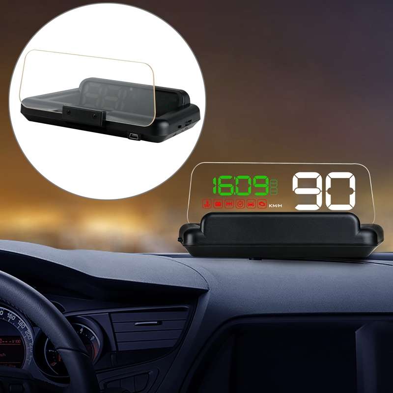C500 Car HUD Virtual HD Projection Head-up Display, With Adjustable Reflection Board, Speed & RPM &