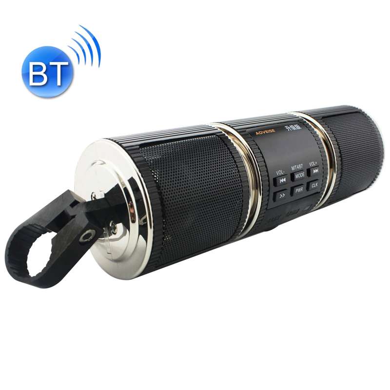 Motorcycle Waterproof Aluminum Shell Bluetooth Handle Stereo Speaker, Support BT/MP3/FM/TF(Black)
