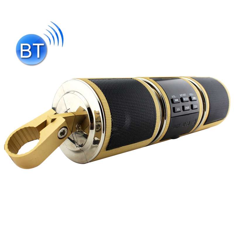 Motorcycle Waterproof Aluminum Shell Bluetooth Handle Stereo Speaker, Support BT/MP3/FM/TF(Black)