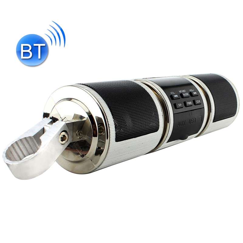 Motorcycle Waterproof Aluminum Shell Bluetooth Handle Stereo Speaker, Support BT/MP3/FM/TF(Black)