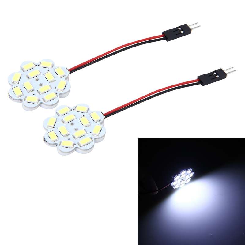2 PCS 3W 200 LM 6000K Flower Shape Car Auto Interior Doom Reading Light with 12 SMD-5630 LED Lamps B