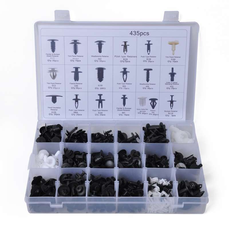 435 PCS Car Retainer Clips Assortment Car Panel Trim Plastic Fasteners Rivet Clips Set for Ford / Je