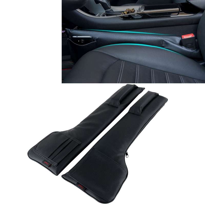 A Pair Universal Car Seat Catcher Gap Console Filler Seat Side Pocket Organizer Catcher Leak-Proof S