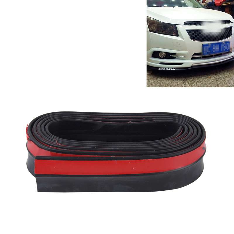 Universal 2.5m Car Front Bumper Lip Splitter Spoiler Skirt Adhesive Protector(Red)