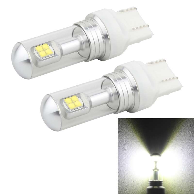 2 PCS 7443 40W 800 LM 6000K Car Brake Light with 8 Lamps, DC 12V(White Light)