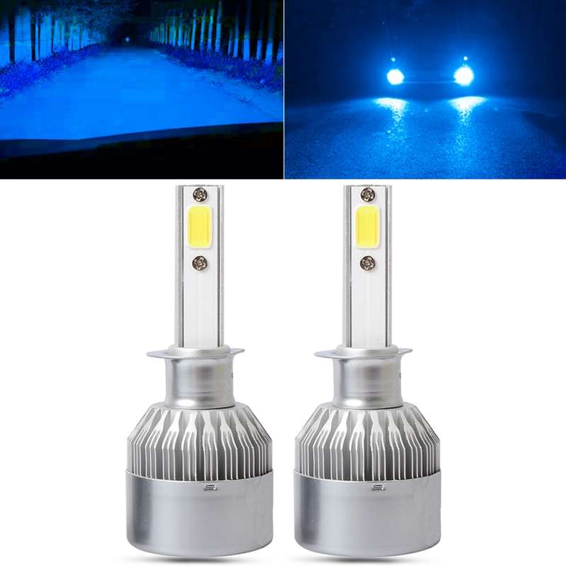 2 PCS H1 18W 1800 LM 8000K IP68 Canbus Constant Current Car LED Headlight with 2 COB Lamps, DC 9-36
