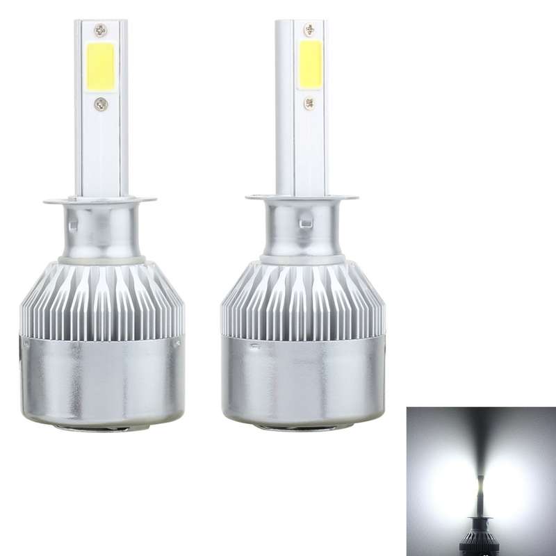 2 PCS H1 18W 1800 LM 6000K IP68 Canbus Constant Current Car LED Headlight with 2 COB Lamps, DC 9-36