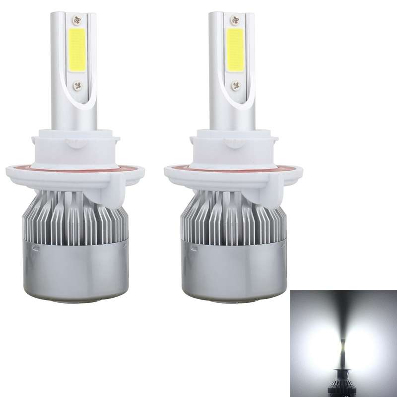 2 PCS H13 18W 1800 LM 6000K IP68 Canbus Constant Current Car LED Headlight with 2 COB Lamps, DC 9-3
