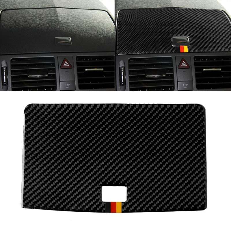 Car German Flag Carbon Fiber Console Navigation Panel Decorative Sticker for Mercedes-Benz W204 C Cl