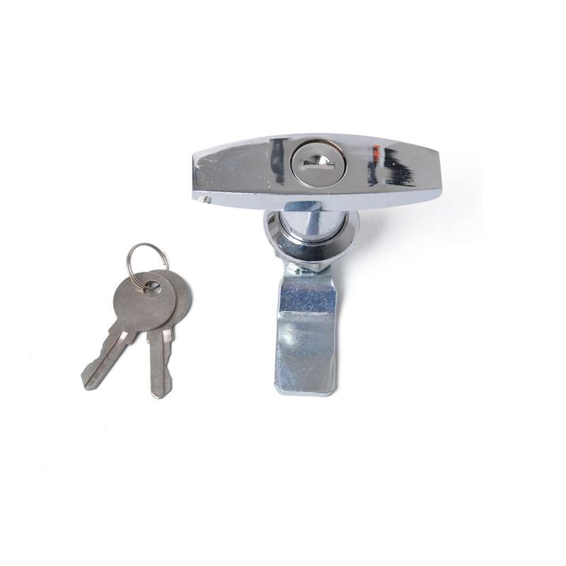 T Shape Handle Paddle Entry Door Latch & Keys Tool Box Lock for Trailer / Yacht / Truck (Silver)