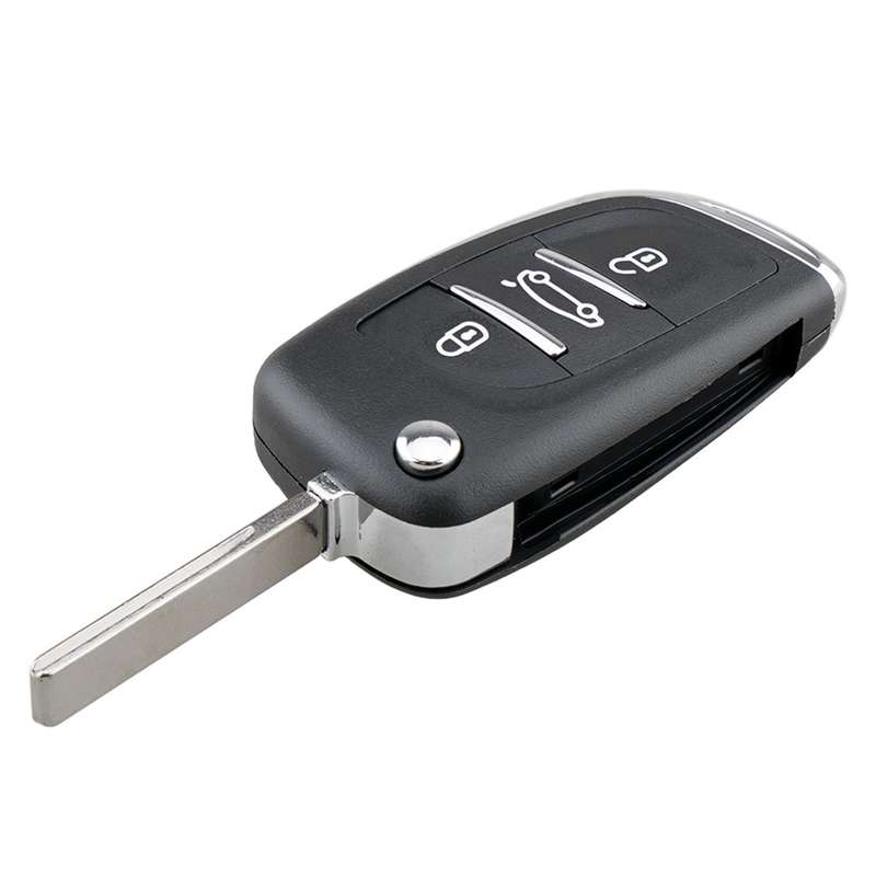 For PEUGEOT Car Keys Replacement 3 Buttons Car Key Case with Grooved and Holder