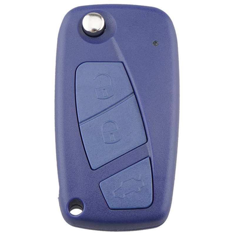For FIAT Car Keys Replacement 3 Buttons Car Key Case with Side Battery Holder (Black)