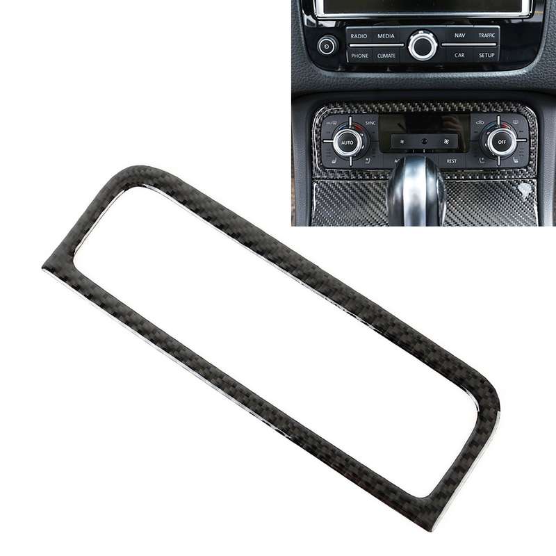 Car Carbon Fiber Air Conditioning Panel Decorative Sticker for Volkswagen Touareg 2011-2018