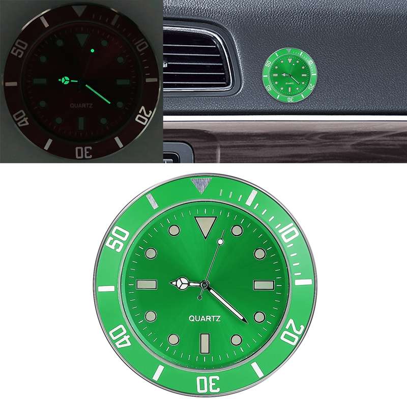 Car Paste Clock Car Luminous Watch(Black)