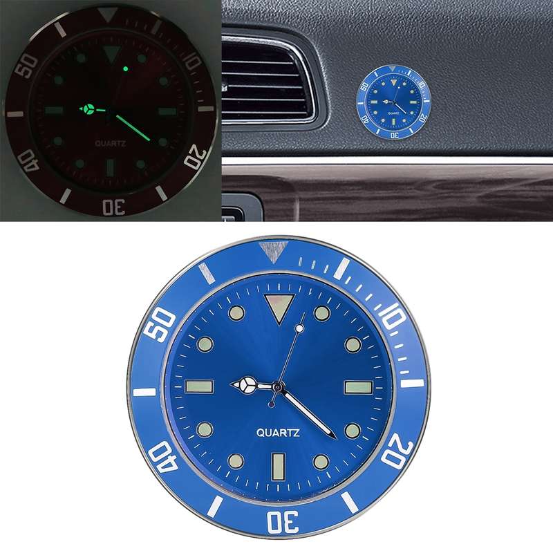 Car Paste Clock Car Luminous Watch(Black)