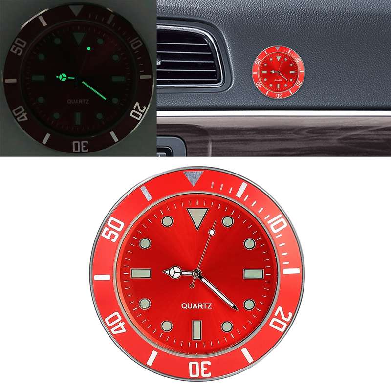 Car Paste Clock Car Luminous Watch(Black)
