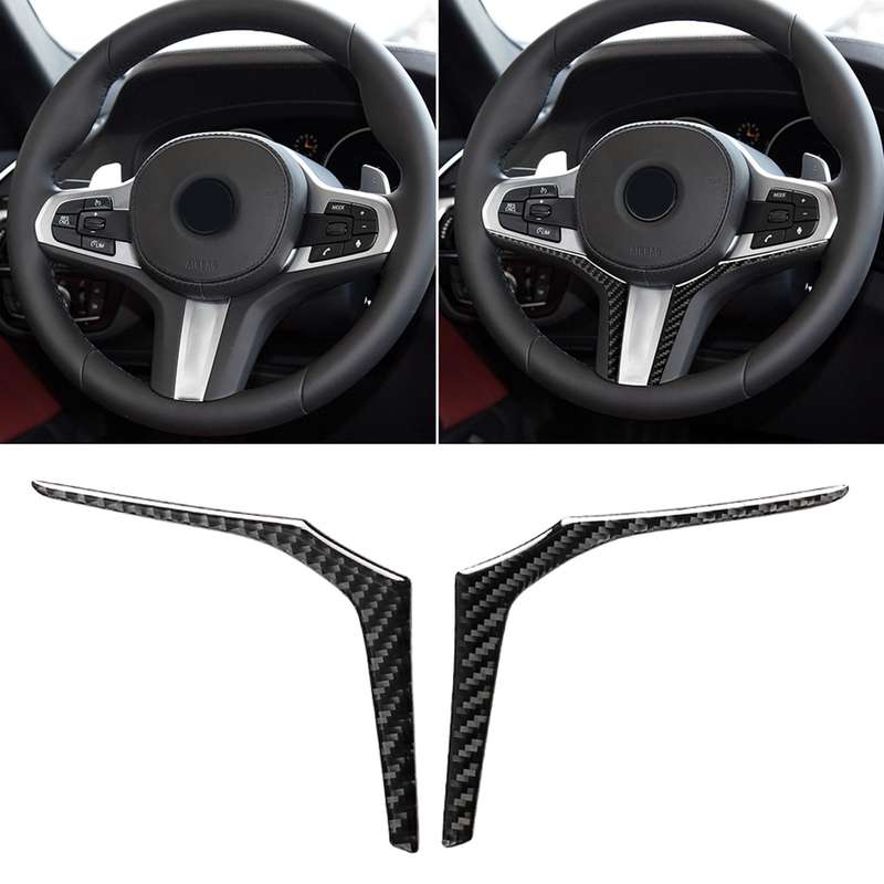 Car Carbon Fiber Steering Wheel Lower Panel Decorative Sticker for BMW G30(2018-2020) / G01(2018-202