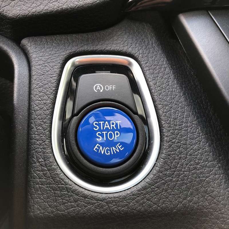 Car Engine Start Key Push Button Cover for BMW G / F Chassis, with Start and Stop (Black)