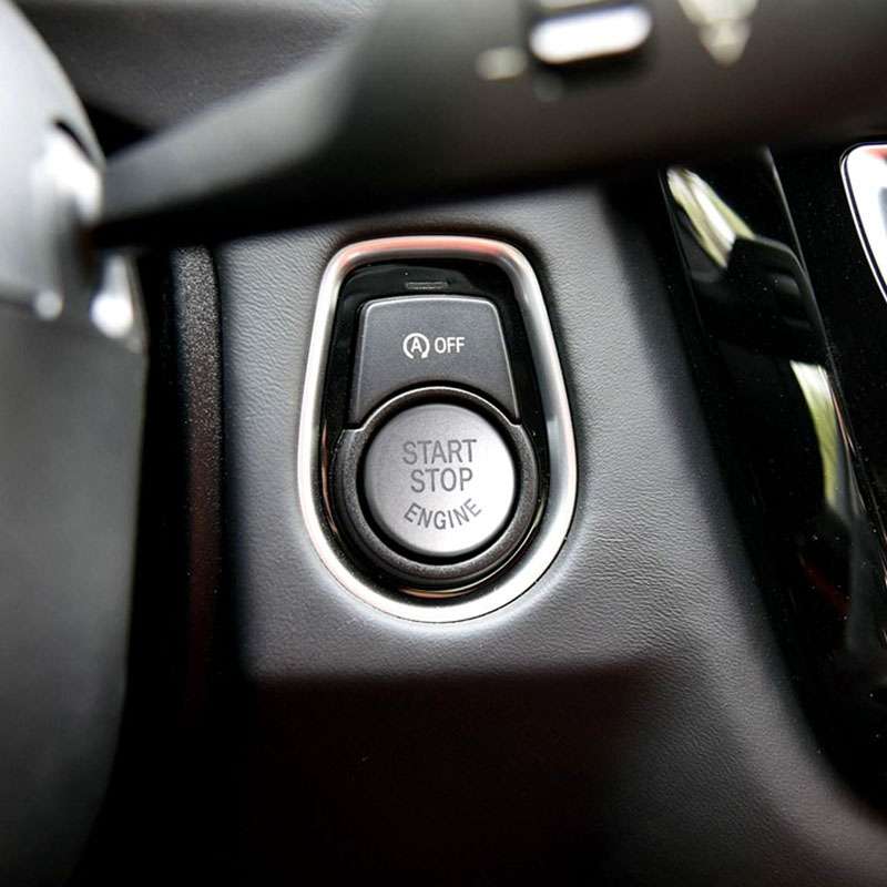 Car Engine Start Key Push Button Cover for BMW G / F Chassis, with Start and Stop (Black)