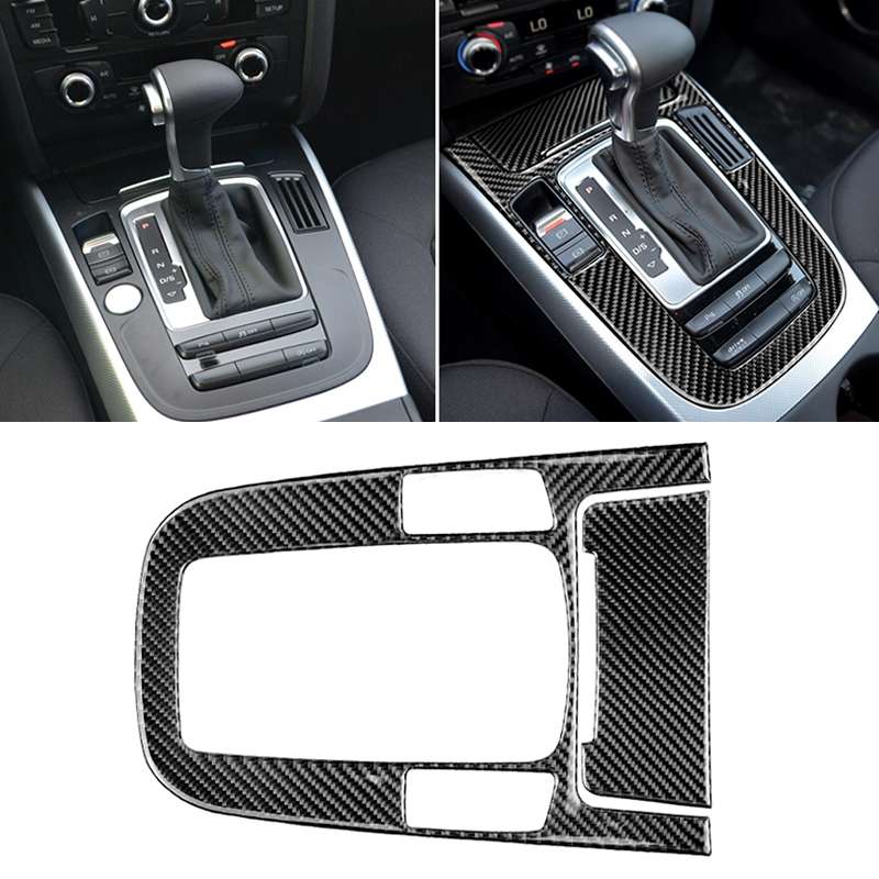 Car Carbon Fiber Gear Position Panel Decorative Sticker for Audi 2010-2018 Q5 / 2009-2016 A4L / 2009
